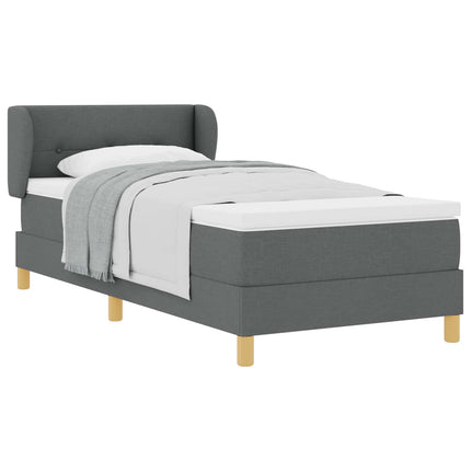 Box spring seng med hovedgærde Mørkegrå 100 x 200 cm Stof