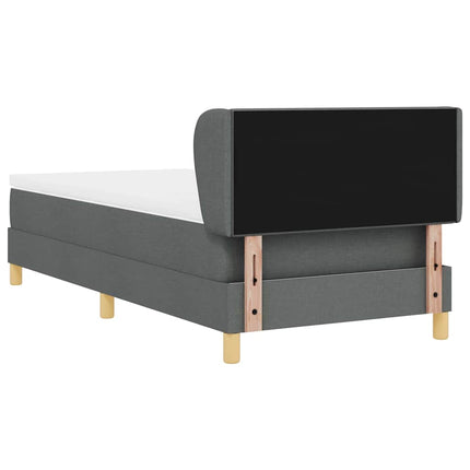 Box spring seng med hovedgærde Mørkegrå 100 x 200 cm Stof