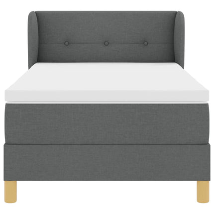 Box spring seng med hovedgærde Mørkegrå 100 x 200 cm Stof