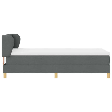 Box spring seng med hovedgærde Mørkegrå 100 x 200 cm Stof