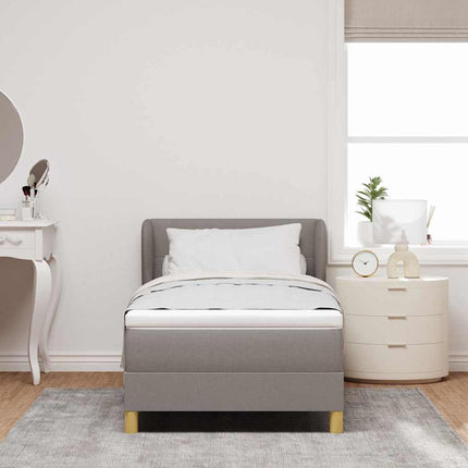Box spring seng med hovedgærde Gråbrun 100 x 200 cm Stof