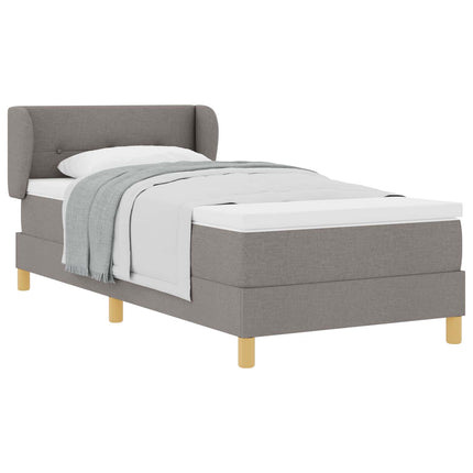 Box spring seng med hovedgærde Gråbrun 100 x 200 cm Stof