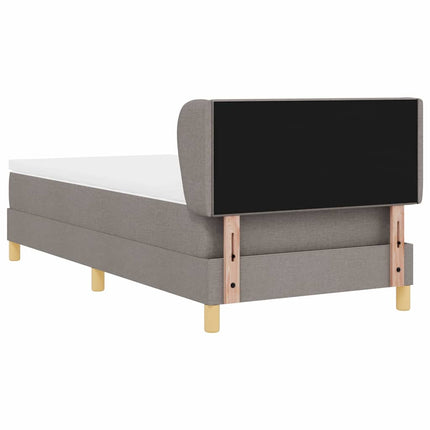 Box spring seng med hovedgærde Gråbrun 100 x 200 cm Stof