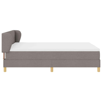 Box spring seng med hovedgærde Gråbrun 140 x 190 cm Stof
