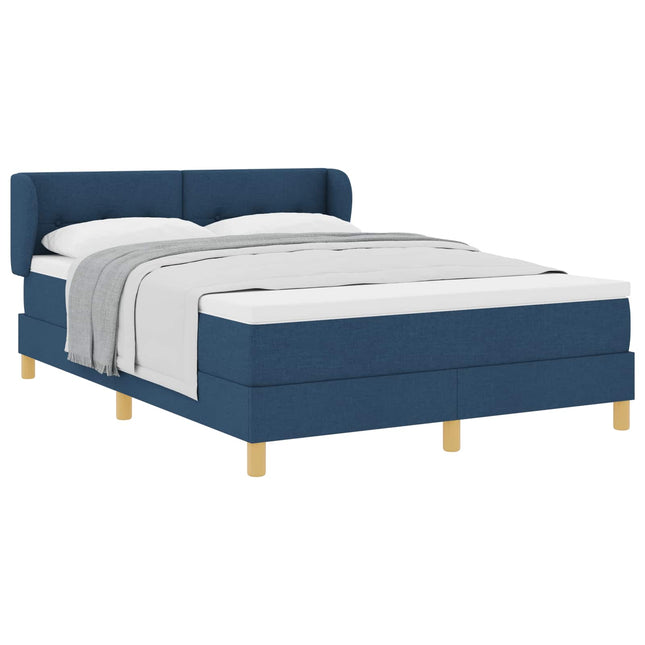 Box spring seng med hovedgærde Blå 140 x 200 cm Stof