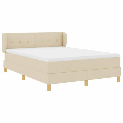 Box spring seng med hovedgærde Creme 160 x 200 cm Stof