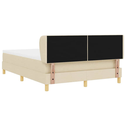 Box spring seng med hovedgærde Creme 160 x 200 cm Stof
