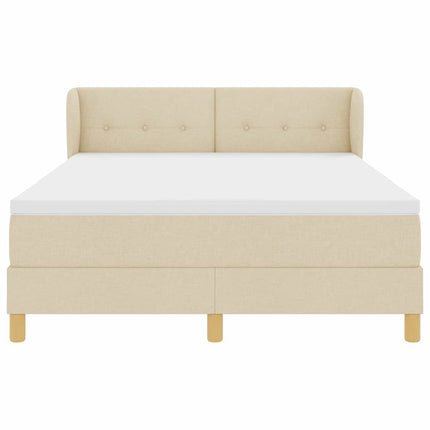 Box spring seng med hovedgærde Creme 160 x 200 cm Stof