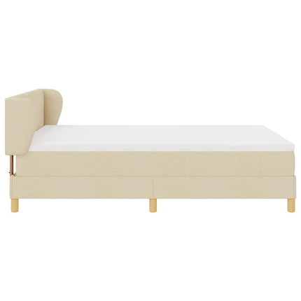 Box spring seng med hovedgærde Creme 160 x 200 cm Stof