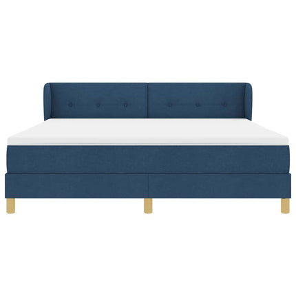 Box spring seng med hovedgærde Blå 180 x 200 cm Stof