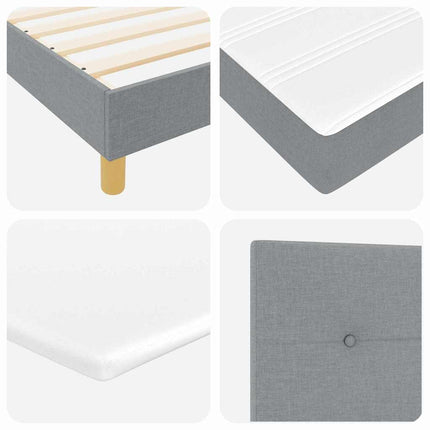 Box spring seng med hovedgærde Lysegrå 200 x 200 cm Stof