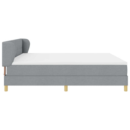 Box spring seng med hovedgærde Lysegrå 200 x 200 cm Stof