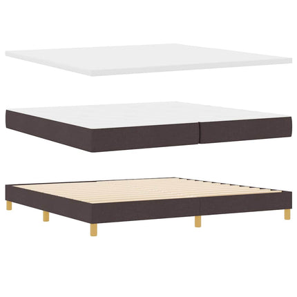 Box spring seng med hovedgærde Mørk Brun 200 x 200 cm Stof