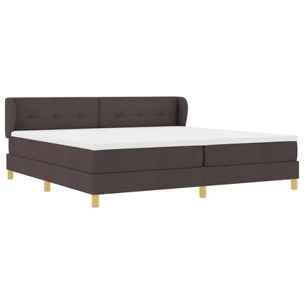 Box spring seng med hovedgærde Mørk Brun 200 x 200 cm Stof