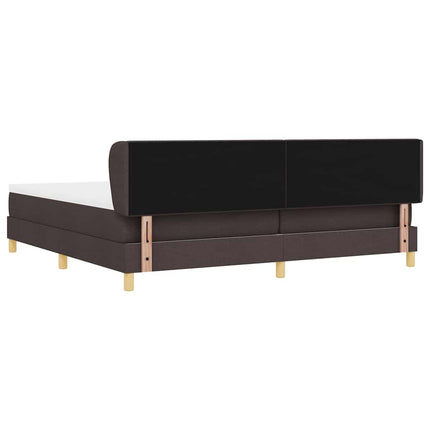 Box spring seng med hovedgærde Mørk Brun 200 x 200 cm Stof