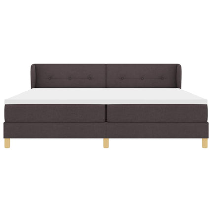 Box spring seng med hovedgærde Mørk Brun 200 x 200 cm Stof