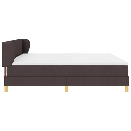 Box spring seng med hovedgærde Mørk Brun 200 x 200 cm Stof