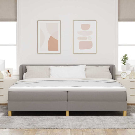 Box spring seng med hovedgærde Gråbrun 200 x 200 cm Stof