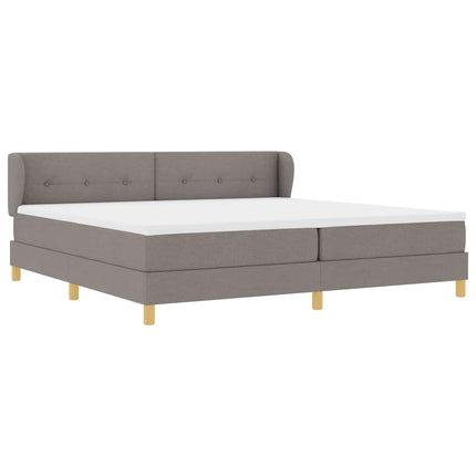 Box spring seng med hovedgærde Gråbrun 200 x 200 cm Stof