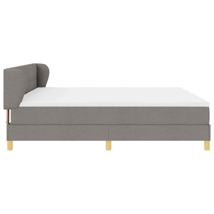 Box spring seng med hovedgærde Gråbrun 200 x 200 cm Stof