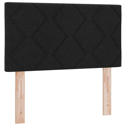 Box spring seng med hovedgærde Sort 80 x 200 cm Stof