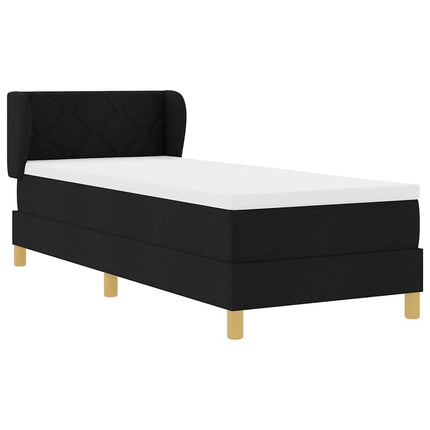 Box spring seng med hovedgærde Sort 80 x 200 cm Stof