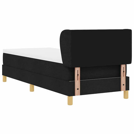 Box spring seng med hovedgærde Sort 80 x 200 cm Stof