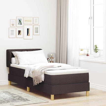 Box spring seng med hovedgærde Mørk Brun 80 x 200 cm Stof