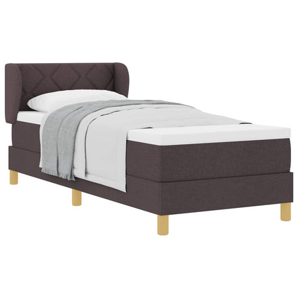 Box spring seng med hovedgærde Mørk Brun 80 x 200 cm Stof