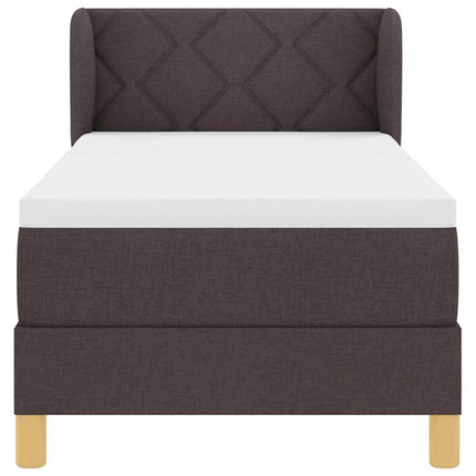 Box spring seng med hovedgærde Mørk Brun 80 x 200 cm Stof