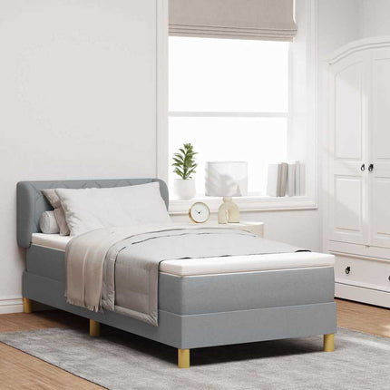 Box spring seng med hovedgærde Lysegrå 100 x 200 cm Stof