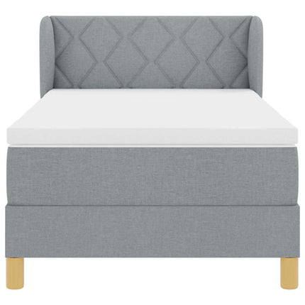 Box spring seng med hovedgærde Lysegrå 100 x 200 cm Stof