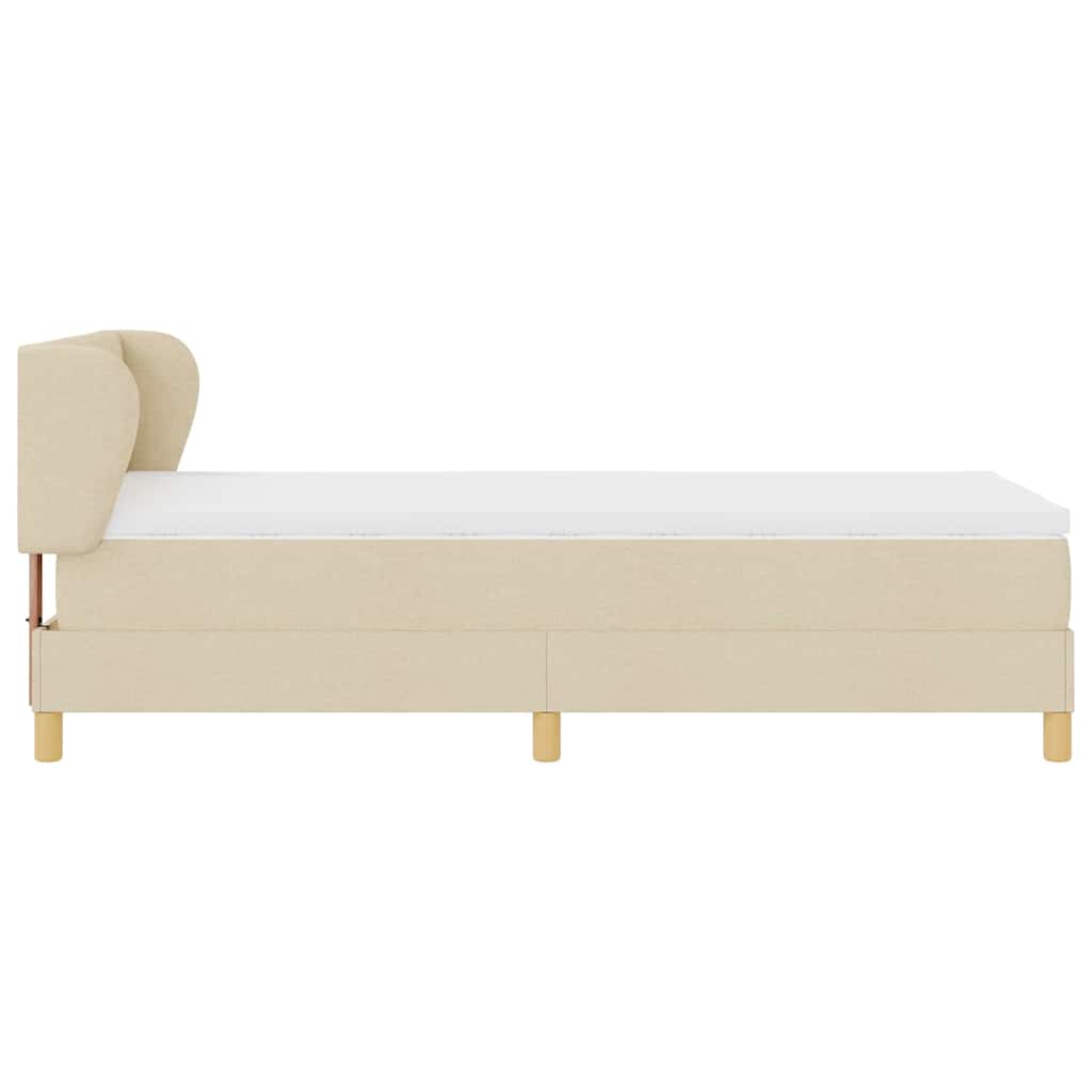 Box spring seng med madras Creme 100 x 200 cm Stof