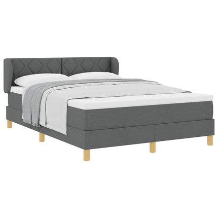 Box spring seng med hovedgærde Mørkegrå 140 x 190 cm Stof