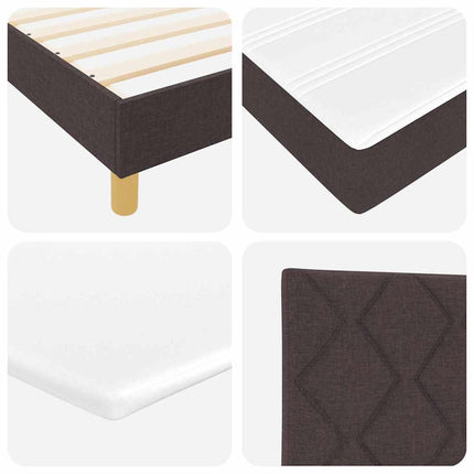 Box spring seng med hovedgærde Mørk Brun 140 x 190 cm Stof