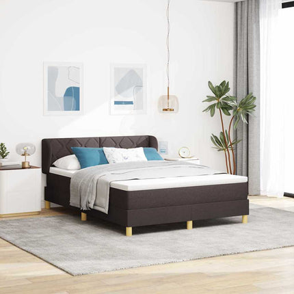 Box spring seng med hovedgærde Mørk Brun 140 x 190 cm Stof