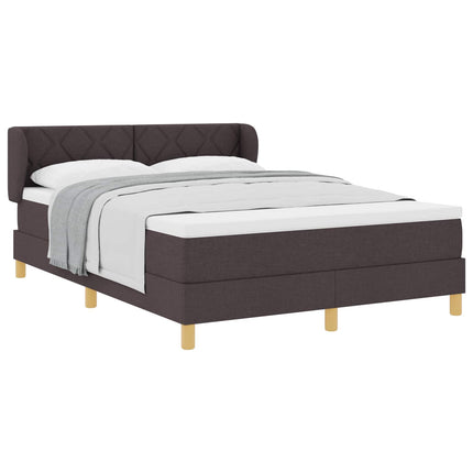 Box spring seng med hovedgærde Mørk Brun 140 x 190 cm Stof