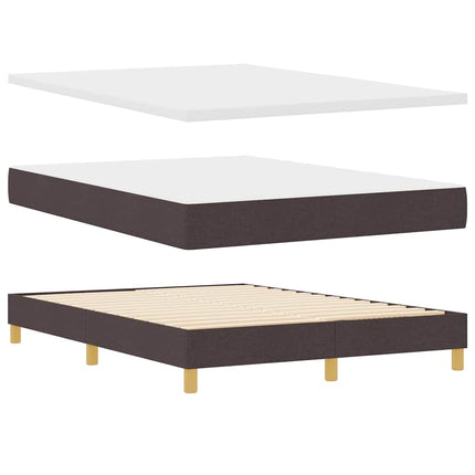Box spring seng med hovedgærde Mørk Brun 140 x 190 cm Stof