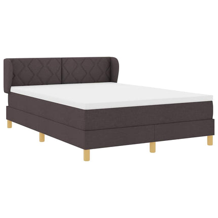 Box spring seng med hovedgærde Mørk Brun 140 x 190 cm Stof