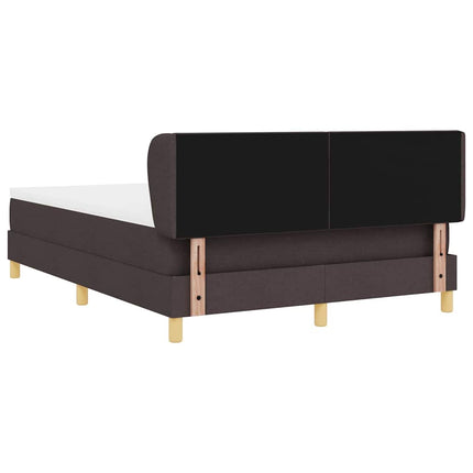 Box spring seng med hovedgærde Mørk Brun 140 x 190 cm Stof