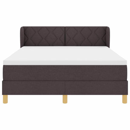 Box spring seng med hovedgærde Mørk Brun 140 x 190 cm Stof
