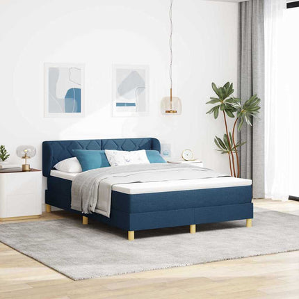 Box spring seng med hovedgærde Blå 140 x 190 cm Stof