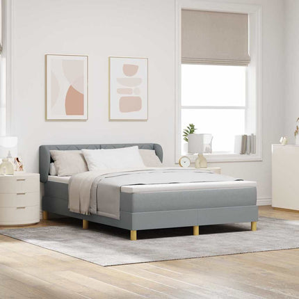 Box spring seng med hovedgærde Lysegrå 140 x 200 cm Stof