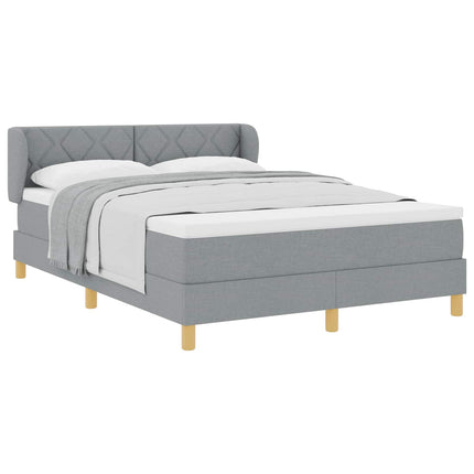 Box spring seng med hovedgærde Lysegrå 140 x 200 cm Stof