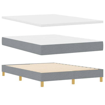 Box spring seng med hovedgærde Lysegrå 140 x 200 cm Stof