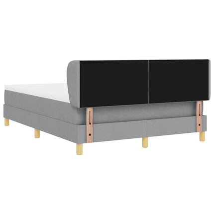 Box spring seng med hovedgærde Lysegrå 140 x 200 cm Stof