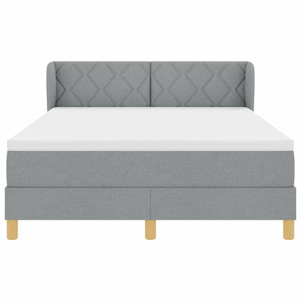 Box spring seng med hovedgærde Lysegrå 140 x 200 cm Stof