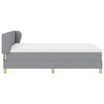 Box spring seng med hovedgærde Lysegrå 140 x 200 cm Stof