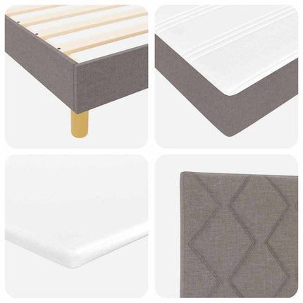 Box spring seng med hovedgærde Gråbrun 140 x 200 cm Stof