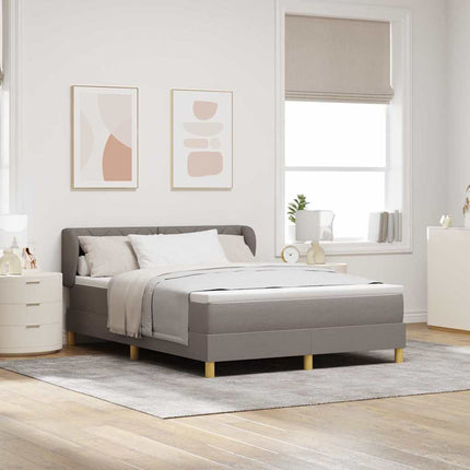 Box spring seng med hovedgærde Gråbrun 140 x 200 cm Stof